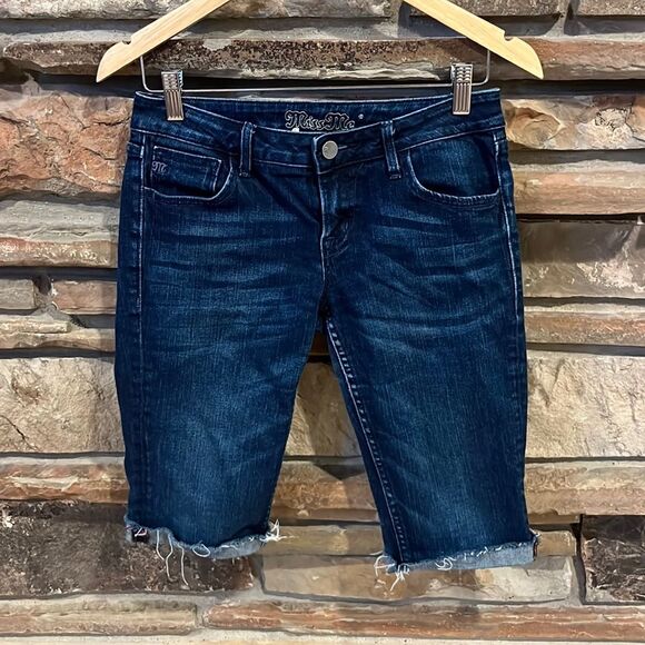 Miss Me Pants - Miss Me Megan Low Rise Dark Wash Burmuda Jean Shorts